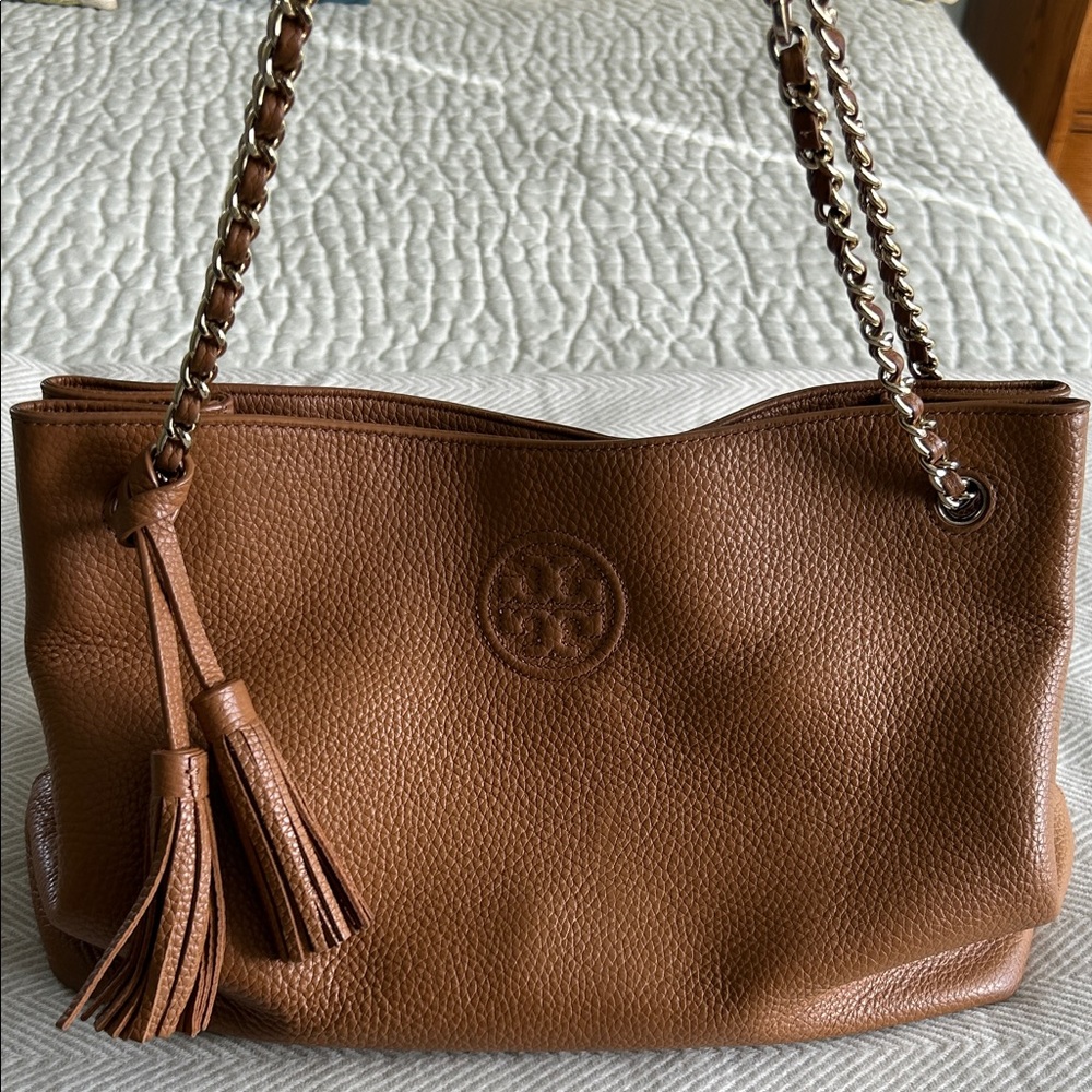 Tory Burch Brown Leather Tote Bag